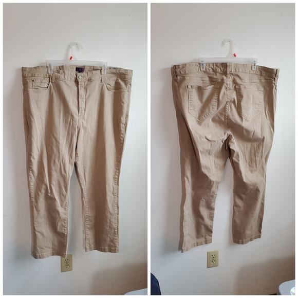 NYDJ Not Your Daughter's Jeans Tan High Rise Ankle Jeans w77h19dt3473 Plus Sz 24 - Picture 4 of 16